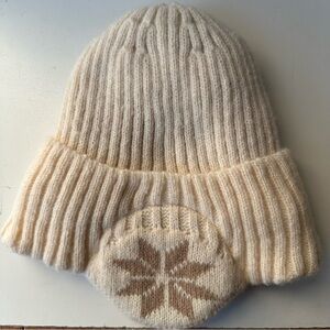 Warm Knitted Skull Cap Beanie Hat Brimless Fleece Lined Ear Flaps Ski Winter